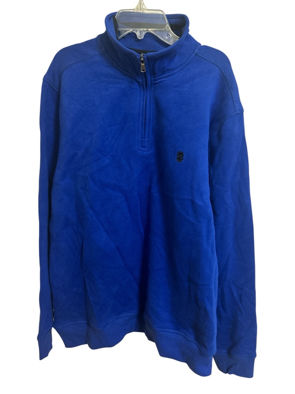 NWT IZOD Men's Quarter Zip Blue Sueded Fleece Pullover Medium MSRP $50